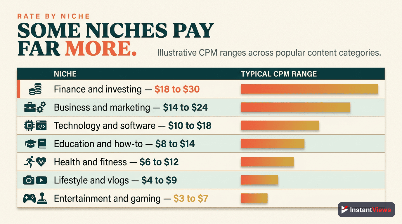 CPM Rates by Content Niche (2026)
