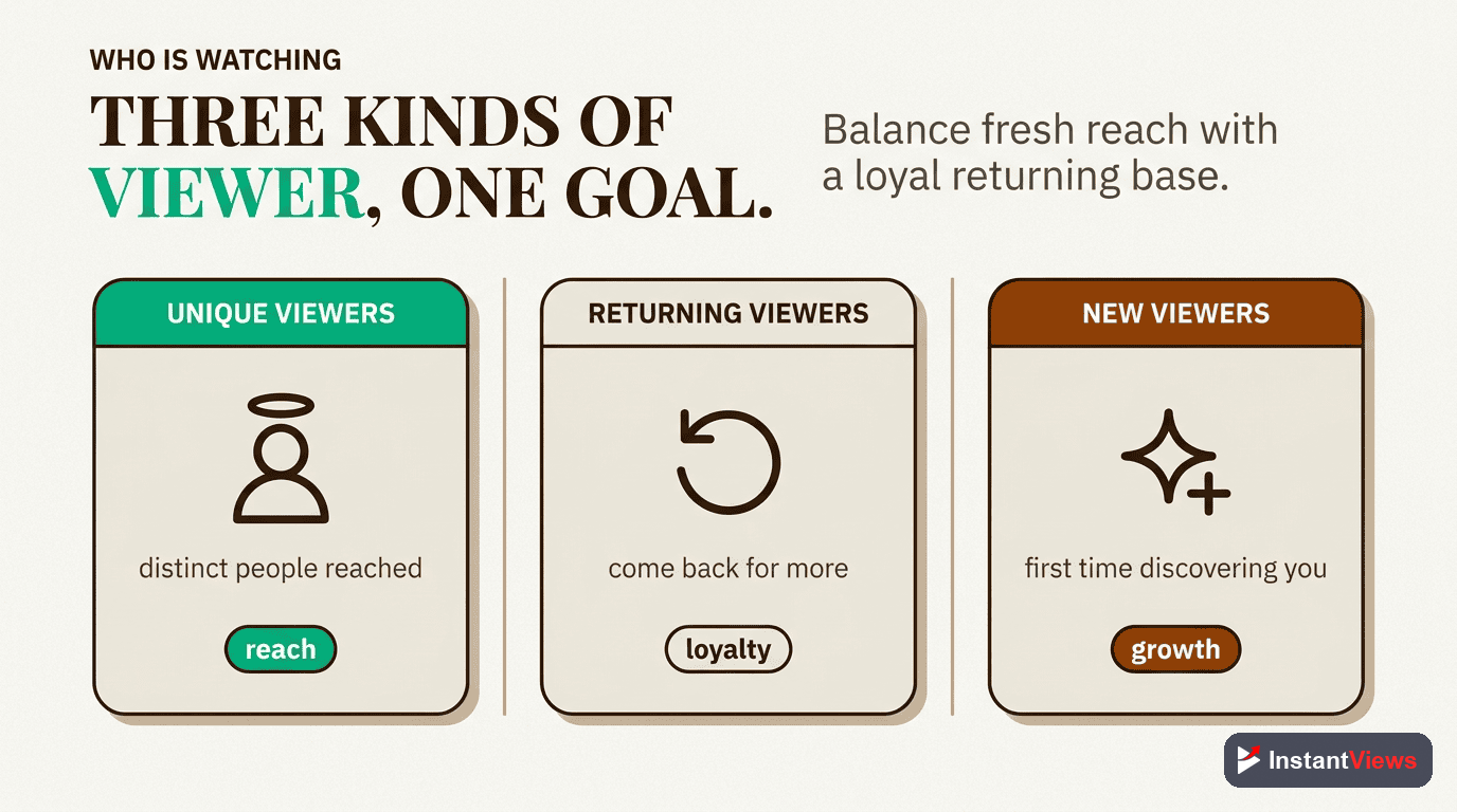 Unique, Returning, and New Viewers