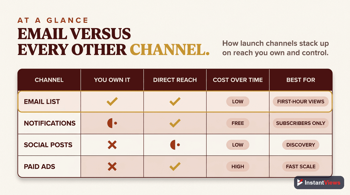 Email vs. Other Launch Channels