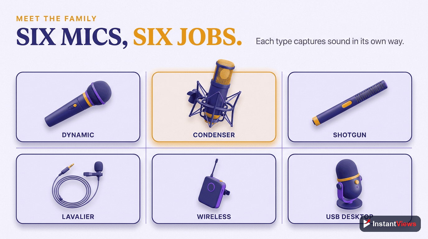 The Six Microphone Types for Creators