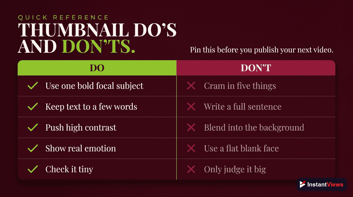 Thumbnail Do's and Don'ts